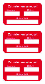 Aufkleber Zahnriemenwechsel